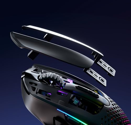 Glorious Gaming Model I 2 Wireless Ratón gaming inalámbrico - Híbrido 2,4 GHz y Bluetooth, superligero, 9 botones (2 intercambiables), RGB, gran batería, MMO/MOBA/FPS, reposapulgares lateral - Negro
