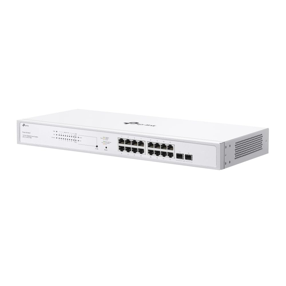 TP-Link Festa FS318GP - Switch PoE+ Gigabit de 18 Puertos, 16 Puertos PoE, Presupuesto de 150W, Gestión en la Nube, QoS para Videovigilancia y Redes Empresariales