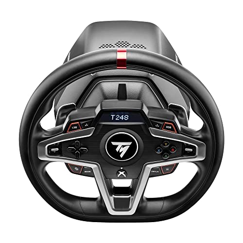 Thrustmaster T248 Volante de Carreras y Pedales Magnéticos – Xbox Series X|S, Xbox One, PC – HYBRID DRIVE, Palancas Magnéticas, Retroalimentación de Fuerza Dinámica, Pantalla Integrada