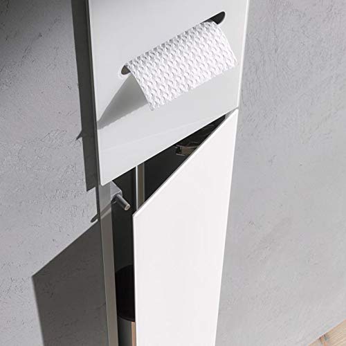 Emco Asis 2.0 975427451 - Portarrollos para Papel higiénico (Cristal Blanco óptico, Montaje en Pared, bisagra a la Izquierda)