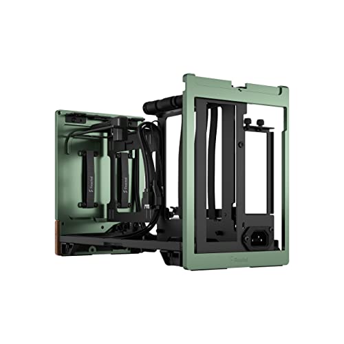 Fractal Design Terra Jade - Wood Walnut Front Panel - Small Form Factor - mITX Gaming Case – PCIe 4.0 Riser Cable – USB Type-C - Anodized Aluminum Panels