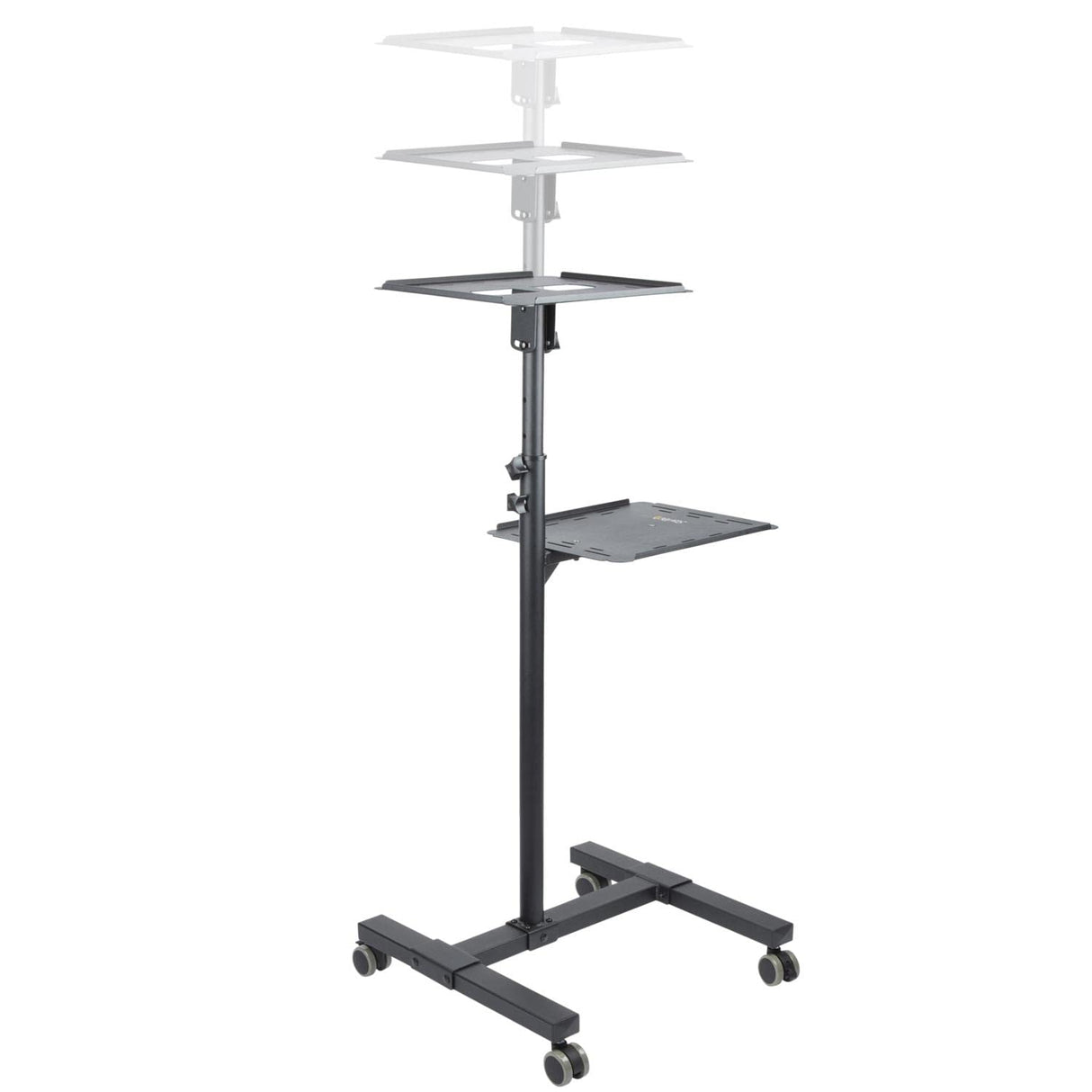 StarTech.com Soporte Móvil para Proyector y Ordenador Portátil - Carrito de Servicio Pesado para Proyector (2 Estantes) - de Altura Ajustable para Presentaciones - con Ruedas Bloqueables (ADJPROJCART)