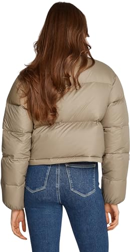 Calvin Klein Cazadora acolchada Mujer Down Cropped Puffer corta, Beige (Brindle), XL