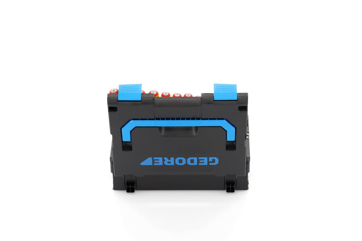 GEDORE Caja de herramientas VDE HYBRID, Juego de 53 piezas, Llena, Herramientas para electricistas, Caja de plástico, Aislamiento VDE, 1100-1094
