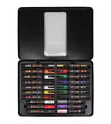 POSCA UNI-BALL - Maleta Metálica - Estuche - Set de Rotuladores de 20 Piezas - Unidades Surtidas