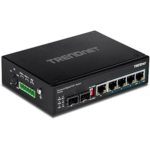 TRENDnet, TI-PG62, Switch DIN-Rail PoE+ Gigabit Industrial de 7 Puertos