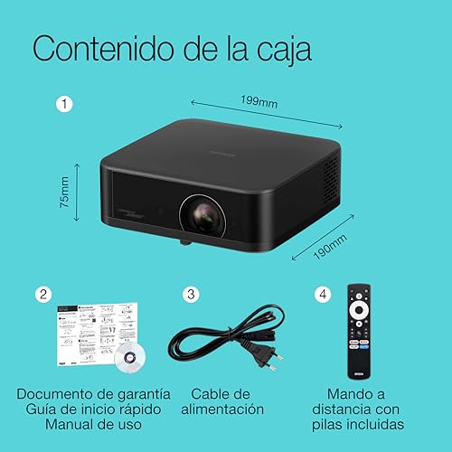 Epson Lifestudio Pop Plus EF-62B, proyector portátil Inteligente, Sound by Bose, Google TV, 4K Pro UHD, Uso en Interior/Exterior, 5 años de garantía*
