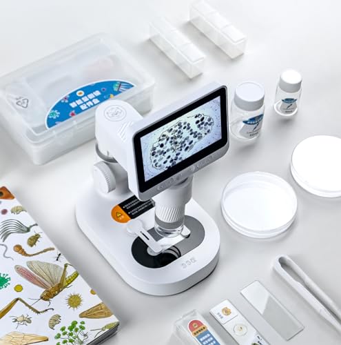 Microscopio Digital portátil Smart Wi-Fi 2,1 MPx DiProgress BeaverLAB M2A con Pantalla LCD de 4,3 Pulgadas HD y Accesorios – Ampliaciones 20X-200X