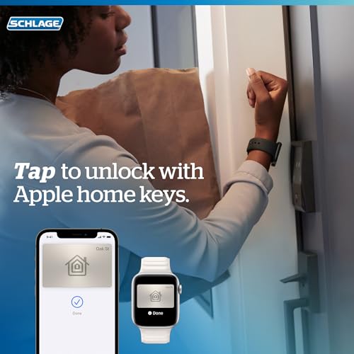 SCHLAGE BE499WB CEN 622 Encode Plus - Cerradura inteligente con WiFi, color negro mate