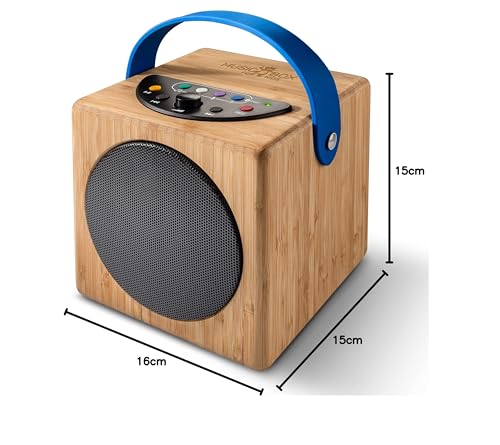 KidzAudio Caja de música para niños: Altavoz Bluetooth portátil para niños con Memoria USB o reproducción Bluetooth con Conector para Auriculares, limitador de Volumen, función de grabación y sueño