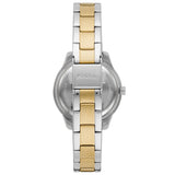 Fossil Stella Reloj para mujer, movimiento de cuarzo con correa de acero o piel, Tono plateado y dorado con purpurina, 30MM