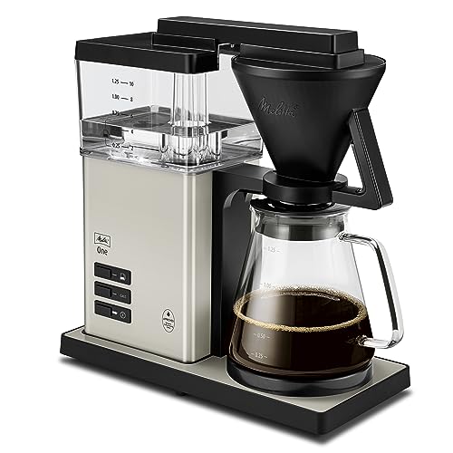 Melitta One 1031-03 - Cafetera de filtro, con jarra de cristal, antigoteo, 12 tazas, color blanco crema