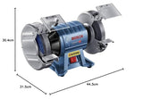 Bosch Professional GBG 60-20 - Esmeriladora de banco (600 W, doble muela, Ø de disco 200 mm, 3600 rpm, en caja)