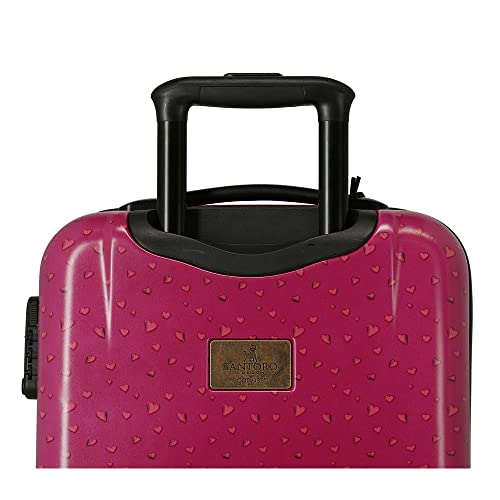 Santoro Gorjuss For my love Maleta de cabina Morado 37x55x20 cms Rígida ABS Cierre TSA 33L 2,86 kgs 4 Ruedas dobles Equipaje de Mano