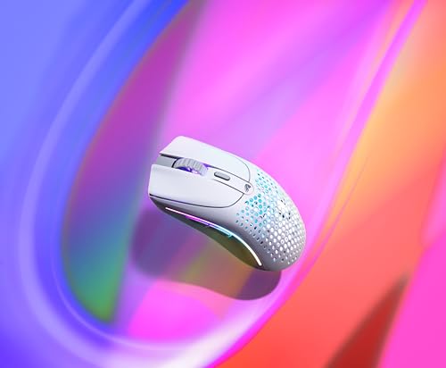 Glorious Gaming Model O 2 Wireless Ratón gaming inalámbrico - Híbrido 2,4 GHz y Bluetooth, 68g superligero, gran batería, sensor PPP 26K, RGB, ambidiestro, 6 botones, deslizadores de PTFE - Blanco