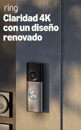 Ring Videotimbre cableado Pro (Wired Video Doorbell Pro, última generación) | Instalación con cable | Retinal 4K, 10x Zoom | Amplio campo de visión | Prueba gratuita de 30 días de suscripción Ring