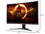 AOC Gaming C27G2E - 27 Pulgadas Gaming Monitor, 27 pulgada FHD Curvo , 165 Hz, Soporte fijo