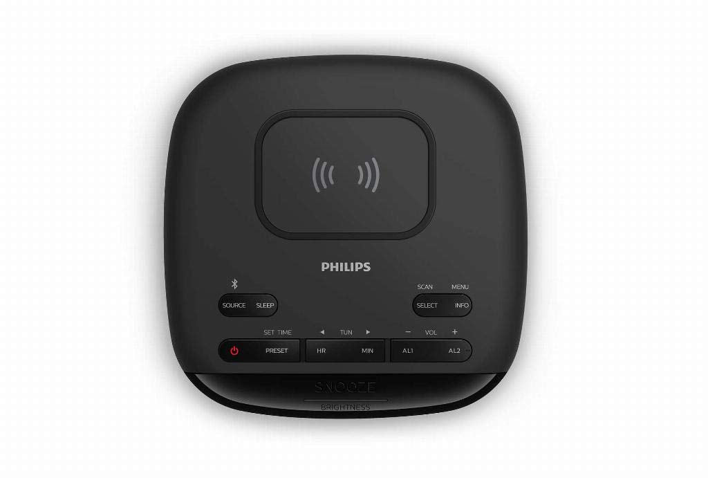 Philips R7705/10 Radiodespertador Radio Dab+/FM (Bluetooth, Alarma Dual, Temporizador, Sincronización Automática de la Hora, Batería de Reserva, Cargador de Teléfono Inalámbrico) Modelo 2020/2021