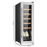 Cecotec Vinoteca Libre Instalación Bolero GrandSommelier 1250 CoolWood. Nevera para vinos con capacidad para 12 botellas, temperatura ajustable de 8-18ºC, LED y estantes de madera.