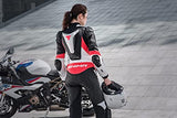 SHIMA MIURA RS Traje Moto Mujer - Traje de cuero de 1 pieza, deportivo, de competición, ventilado con deslizadores en hombros y rodillas, almohadillas CE en espalda, hombros y codos (40, Blanco/Fluo)