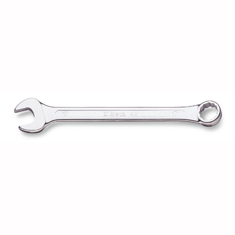 Beta 42/S17 - Juego de Llaves Combinadas con Llave Fija y de Estrella Acodadas, Juego de 17 Piezas con Soporte, Acabado Cromado Mate, Medidas de 6-22 mm, 1.580 g, Fabricadas en Italia