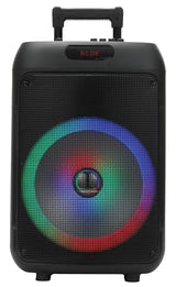 Majestic Fire T10 - Trolley Wireless Audio 5.2, Luces LED, Entradas USB/MicroSD/AUX/Mic/Guitarra, Micrófono, Mando a Distancia, Batería Recargable, Función TWS, Asa y Ruedas de Transporte