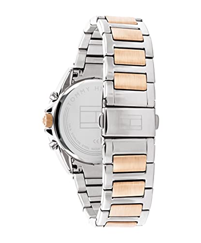 Tommy Hilfiger Reloj Analógico de Cuarzo multifunción para Mujer con Correa en Acero Inoxidable de Dos Tonos - 1782387