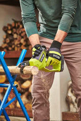 RYOBI - Motosierra de Mano Brushless 18V ONE+ - Barra 10 cm - Herramienta Compacta de Poda de Ramas - Tensor de Cadena sin Herramientas - Ambidiestro - Batería 2,0 Ah y Cargador 1,5 A - RY18PSX10A-120