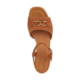 Geox D New Eraklia 15, Sandalia Plana Mujer, coñac, 40 EU