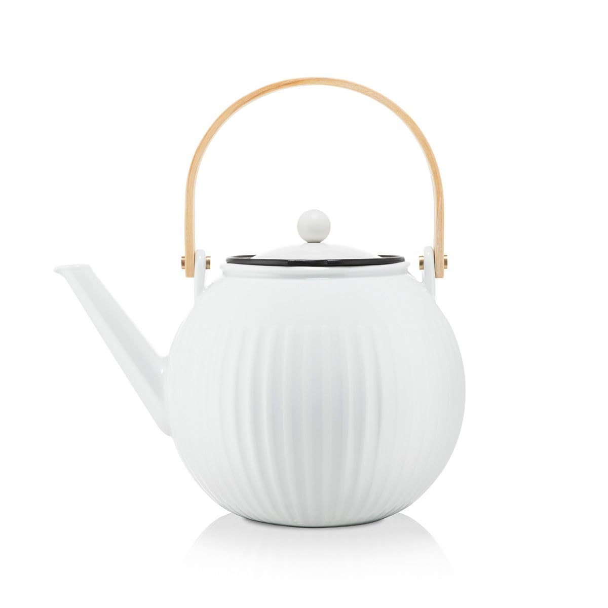 BODUM 11920-03 DOURO - Tetera de pistón de porcelana con filtro de acero inoxidable, 1,5 l, N/C