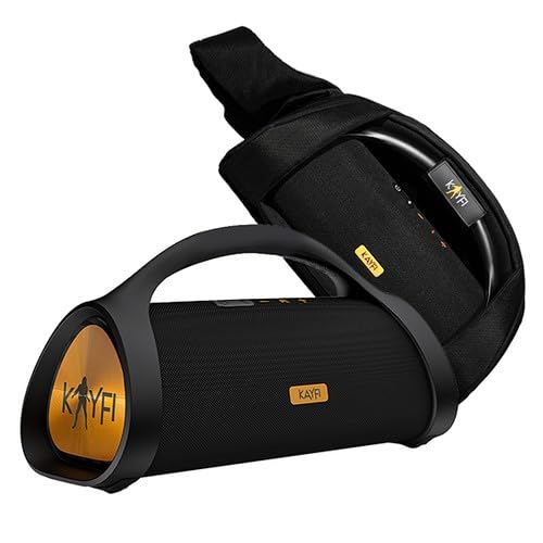 Altavoz Bluetooth Kayfi260, 60W RMS, IPX7 Resistente al Agua, Batería 25h, Negro