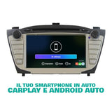 Radio de Coche para Hyundai IX35 con GPS, telecamera, ampli e LCD Grande di Serie Android GPS Bluetooth WiFi USB Dab+ Touchscreen 7" 8core Carplay AndroidAuto