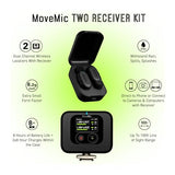 Shure MoveMic Two Kit- Pro Direct to Phone Micrófono inalámbrico Lavalier para iPhone y Android, Bluetooth Mini Mic, Carga de 24 horas, Configuración rápida, IPX4, Portable Clip Lavs (MV-TWO-KIT-Z6)
