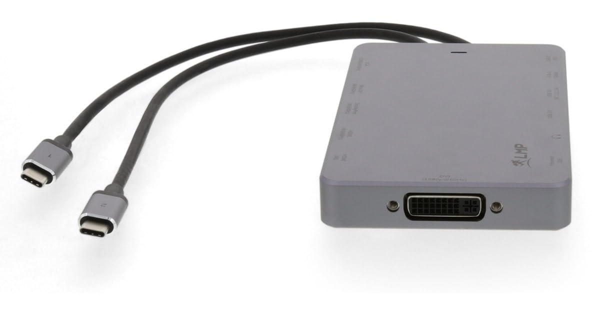 LMP USB-C Display Dock 2 - Dock USB-C Dual-Link a 12 Puertos