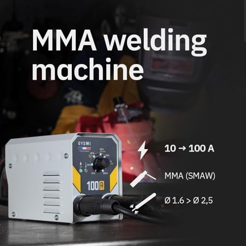 GYS, GYSMI 100A, estación de soldadura de electrodo recubierto 100A monofásico 230V (MMA), arco fuerza, antisticking, Hot Start, Con portaelectrodos, Cable de masa