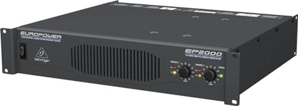 Behringer EP2000 Amplificador Potente Estéreo De 2000 Vatios Profesional Con Tecnología ATR, Accelerated Transient Response