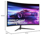 Z-Edge Monitor Gaming Curvo 27'' 200 Hz, 1ms, FreeSync, Pantalla FHD 1080P con DP Cable, 350 CD/m², 1500R VA Sin Marco, HDMI2.1 & DP1.4, VESA, sRGB 99%, 178° ángulo de visión, Inclinación Ajustable