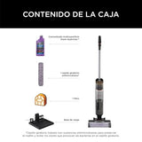 Shark HydroVac Aspiradora mopa sin cable, aspira y friega suelos, con cepillo multisuperficie giratorio antimicrobiano para eliminar olores, limpia en seco y húmedo, modo autolimpieza, gris WD210EU