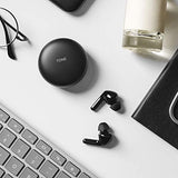 LG TONE Free FN5 Auriculares True Wireless con autolimpieza UVnano que elimina el 99,9% de las bacterias, tecnología Meridian Sound, doble micrófono para llamadas en la oficina y carga rápida en negro