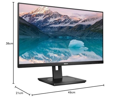 Philips 242S9JML Monitor 24 Pulgadas FHD, 75Hz, VA, 4 ms GtG, Adaptive Sync., Altura Ajustable, Altavoces (1920x1080, 1x HDMI 1.4, 1x DP 1.2, USB-Hub), Negro