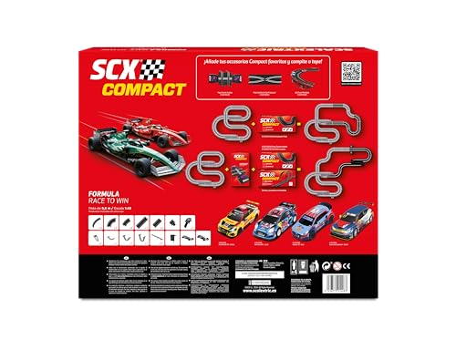 SCALEXTRIC - Circuito Compact - Pista de Carreras Completa - 2 Coches y 2 mandos 1:43 (Formula Race to Win)