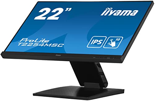 iiyama T2254MSC-B1AG 21,5" PCAP 10P Táctil, Anti Glare Coating, 1920x1080, Panel IPS, Slim Bezel, Altavoces, HDMI, DisplayPort, Double Hinge Stand, 250cd/m², USB HUB (2X 3.0), USB Táctil Interface