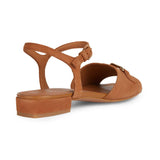 Geox D New Eraklia 15, Sandalia Plana Mujer, coñac, 40 EU