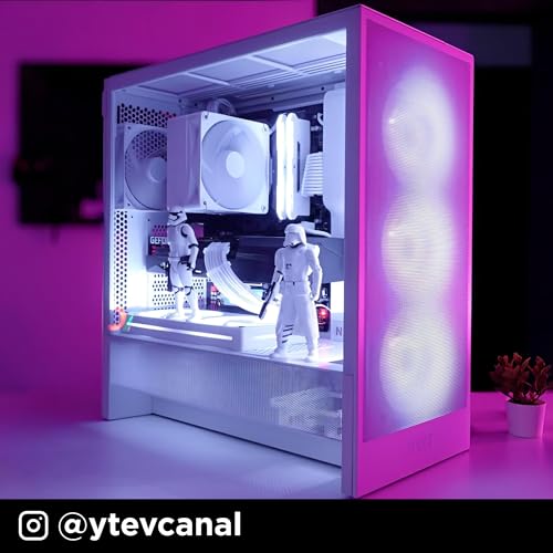NZXT H5 Flow RGB - Caja compacta ATX Mid-Tower para PC Gaming - Alto Flujo de Aire - Ventilador F360 RGB Core (CV) Incluido - Soporte de radiador Frontal de 360mm y Superior de 240mm - Negro