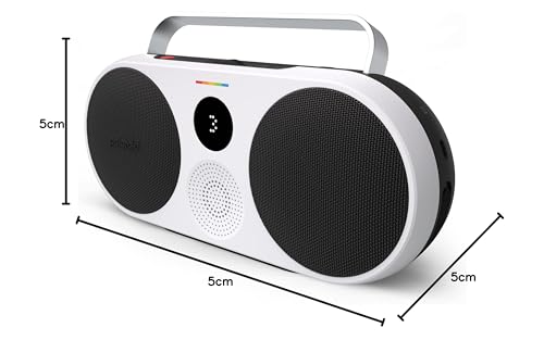 Polaroid P3 – Altavoz Bluetooth inalámbrico Retro-Futuristic Recargable con emparejamiento estéreo Dual - Negro