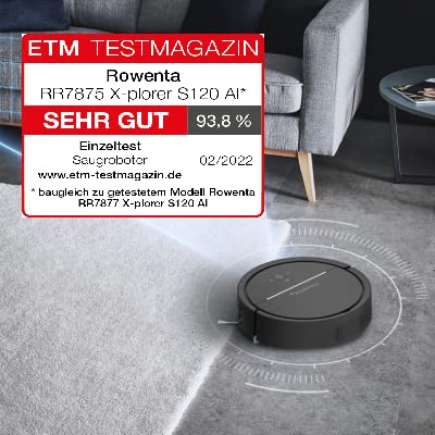 Rowenta Aspirador robótico X-plorer Serie 120 AI RR7875, navegación AI, Limpieza Manos Libres ultran, Datos protegidos, tecnología láser+cámara, batería de Larga duración