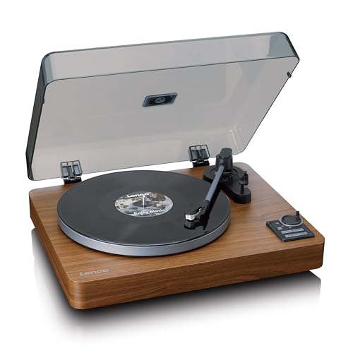 Lenco LBTA-165WD Tocadiscos totalmente automático - Bluetooth 5.3 - Carcasa de madera - Platos de metal y pastilla AT3600L - Arranque automático y retorno automático - 2 velocidades (33/45 rpm) -