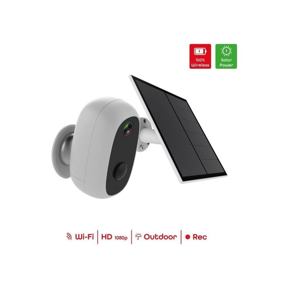 2X Cámara WiFi inalámbrica para exteriores con panel solar