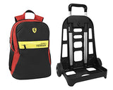 Ferrari – Mochila con carrito desmontable ajustable con asa y tirantes retráctiles, cremallera y bolsillo frontal con cremallera – Mochila escolar 36 x 23 x 47 cm, rojo, Talla única, Casual