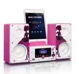 Lenco MC-020 Home Audio Mini System 10W Rosa, Blanco - Microcadena (Home Audio Mini System, Rosa, Blanco, Imagen, 10 W, FM,PLL, Azul)
